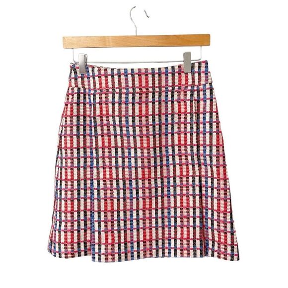 Akris Punto Textured Check Inverted Pleated Mini Skirt size 2 - Picture 1 of 8